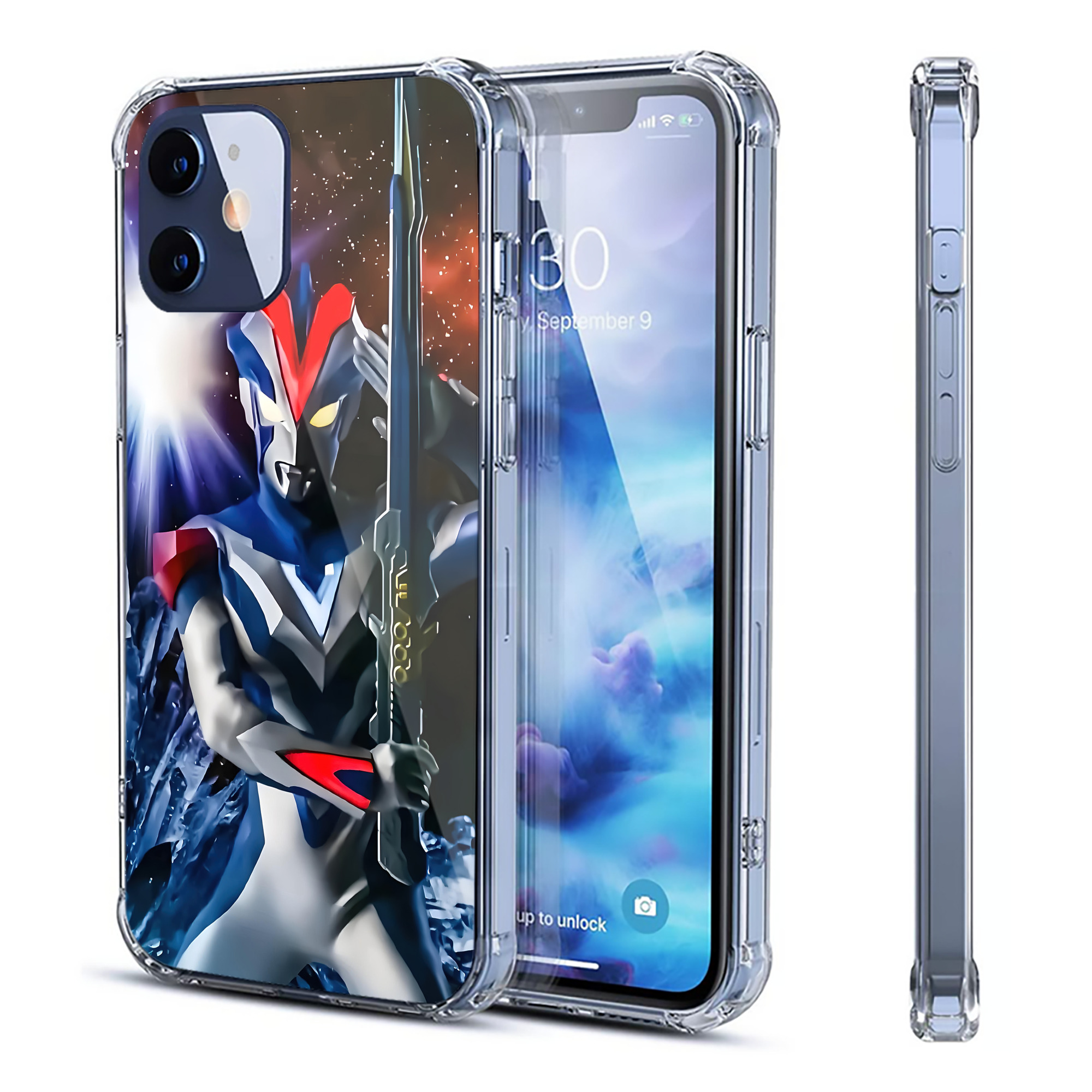 （画像用） ウルトラマン Ultraman 【iPhone 12シリーズ対応】透明スマホケース（クリアソフトケース）